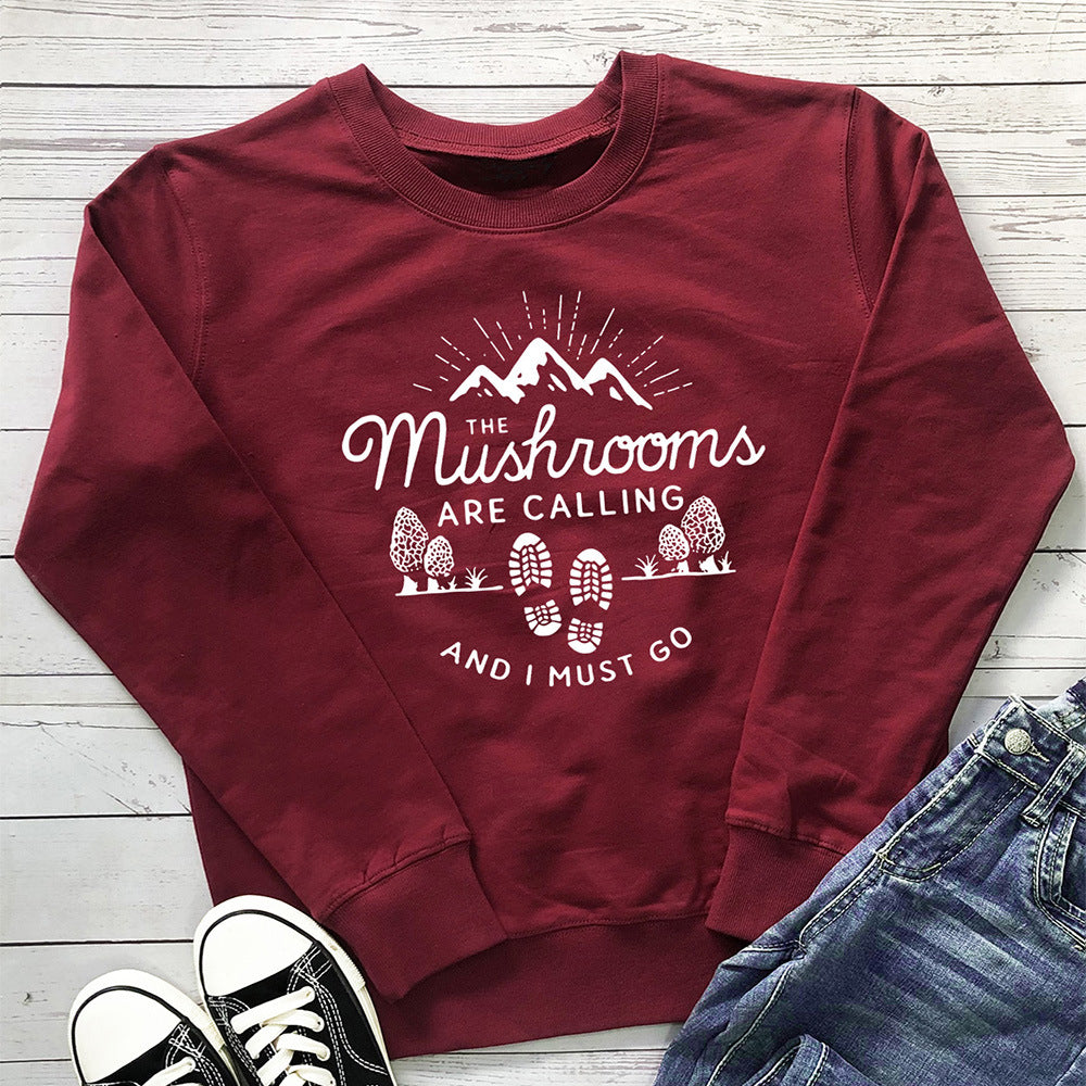 Round neck long sleeved sweatshirt