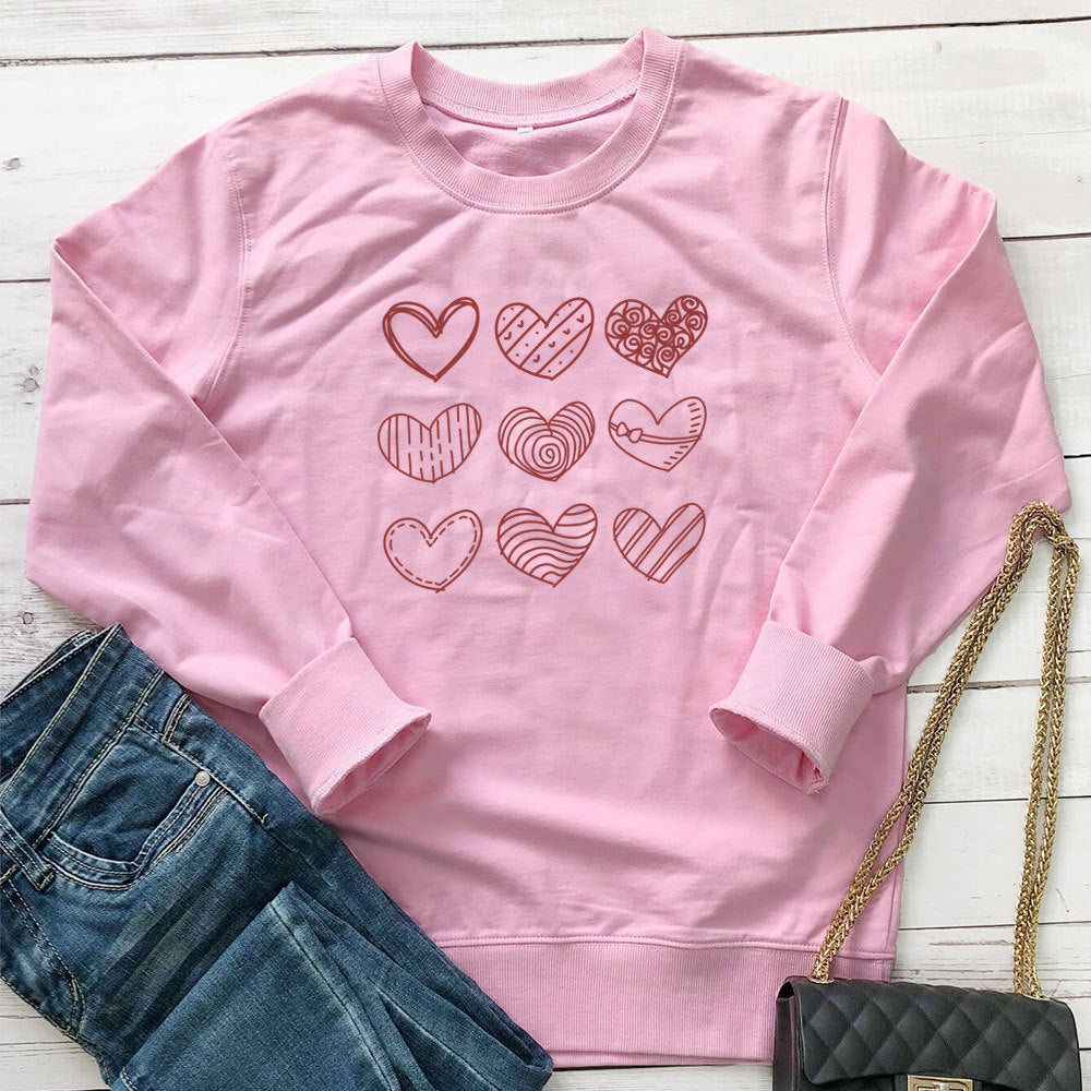 Heart printed long sleeved sweatshirt